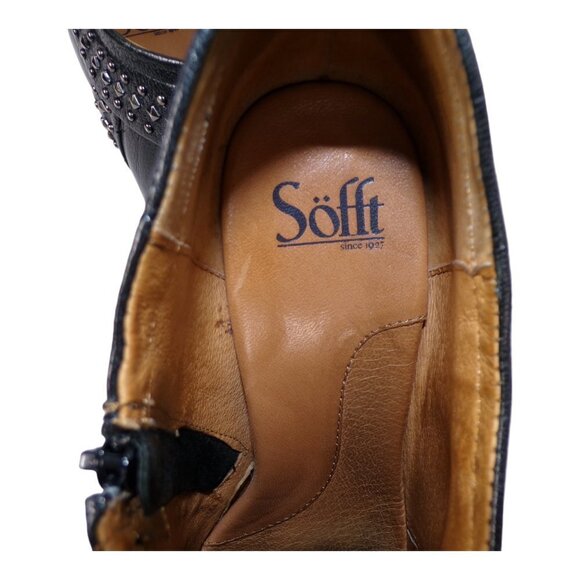 Sofft Shalene Studded Leather Heeled Booties Black 9.5M  #500 - Picture 11 of 12